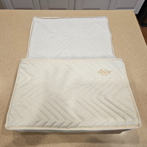 RARE LENOX SET 12 STEMWARE SAVER QUILTED ZIPPERED CRYSTAL GLASS GOBLET STORAGE - Picture 6 of 11